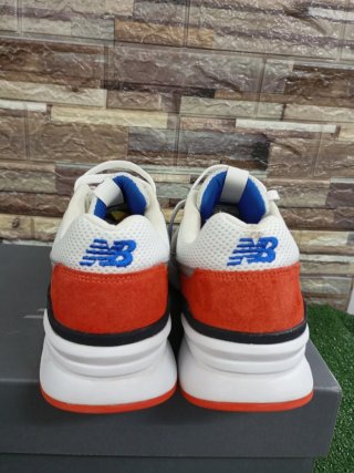 New Balance Scarpe Uomo Sneakers Blu Grigio Aranci