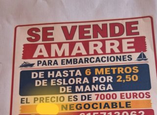 Amarre para embarcaciones 6 metros