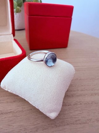 Anillo Pandora Plata Piedra Azul
