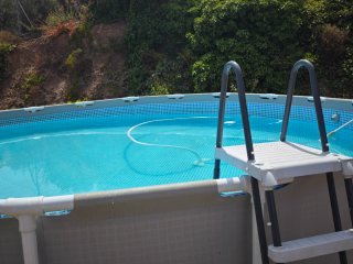 Filtro y Bomba Piscina Beige y Negro