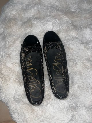 Zapatos Calla-Shan Bailarinas Encaje Negro Beige