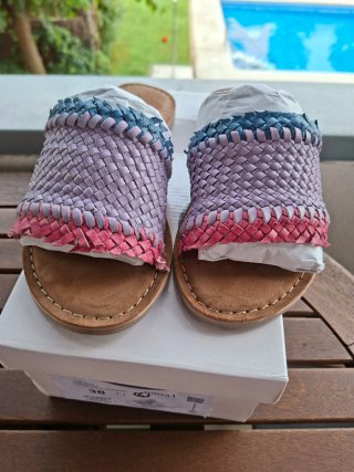 Sandalias de piel itse trenzadas multicolor