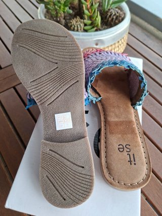 Sandalias de piel itse trenzadas multicolor
