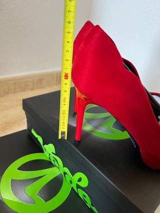 Zapato tacon color Rojo T 37, 38, 39 Y 40