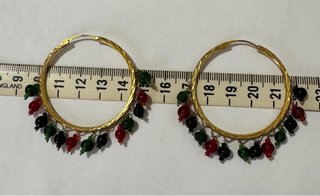 Orecchini cerchio con perle  pendenti vintage