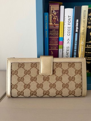 Cartera Gucci Original Beige y Dorada