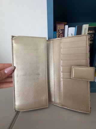 Cartera Gucci Original Beige y Dorada