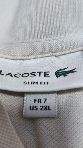 Polo Lacoste Crema Talla 7/XXL