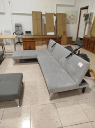 Sofá Cama Chaise Longue Gris Modelo NOELIA XS