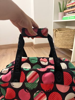 Bolsa deportiva maleta de viaje estampado lunares