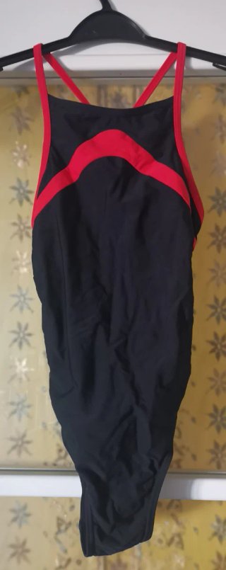 Costume Intero Zoggs Nero-Rosso Tg42