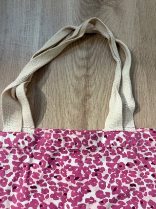 Bolso Tote Bag Estampado Flores Rosa Algodón