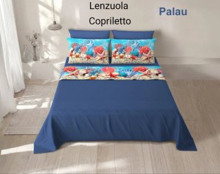 Set Lenzuola Copriletto Mare Tropicale