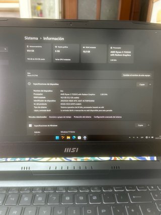 MSI Bravo 15c7v RTX4050 16GB 1TB SSD Nuevo, Gaming
