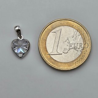 Colgante Corazón, oro blanco 18k con Piedra 0,82gr