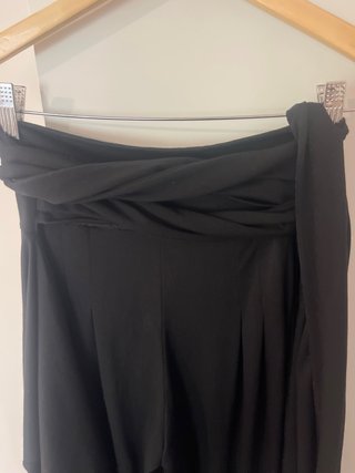 Pantalón negro punto con lazada Talla única