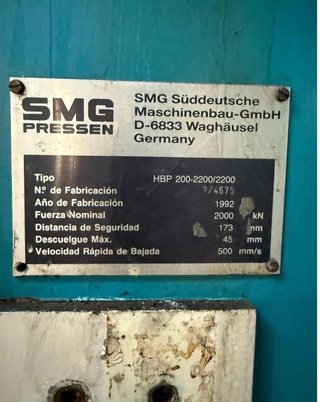 Prensa Hidráulica 200 Toneladas SMG