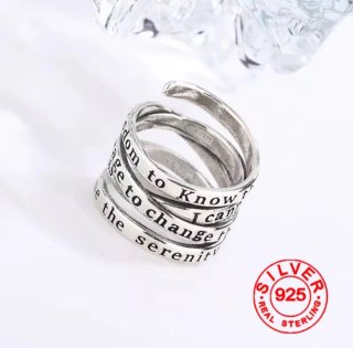 Anillo Plata Ley Ajustable