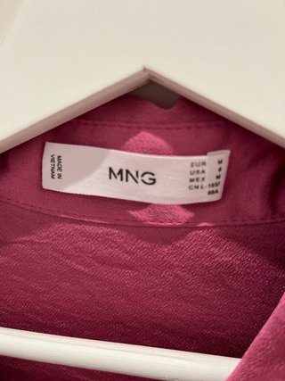 Blusa Mango Talla M Rosa Satinada
