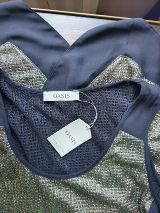 Maglia da Sera Argentata e inserti neri