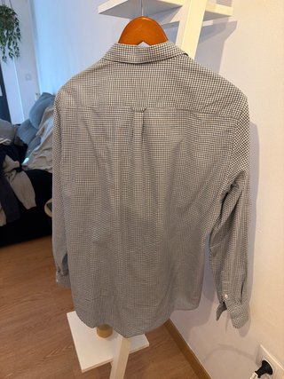Camisa Mango cuadros gris y blanco