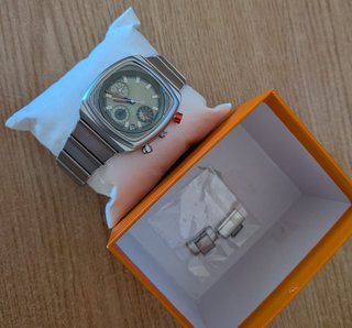 Reloj Cronógrafo Plata y Verde