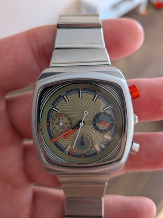 Reloj Cronógrafo Plata y Verde