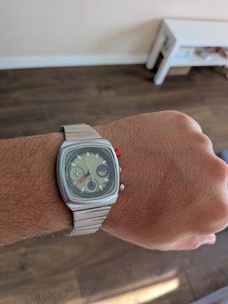 Reloj Cronógrafo Plata y Verde