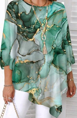 Blusa Talla Grande Estampado Mármol,ver medidas