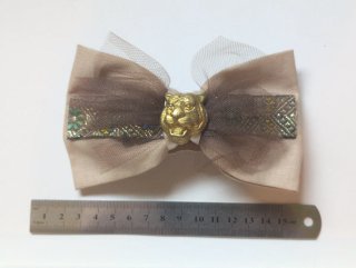 Lotto 3 fermagli vintage oro e beige