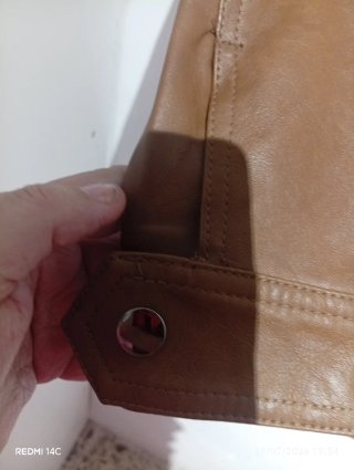 Chaqueta imitación cuero forrada hombre