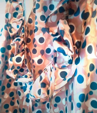 Blusa Imperial Lunares Azul y Rosa