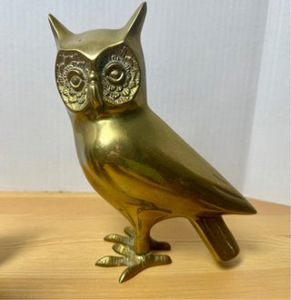 Set di cinque figure decorative di gufi vintage anni '70-'80
