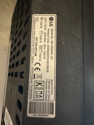 Microondas LG con grill 1500 w funciona perfectope