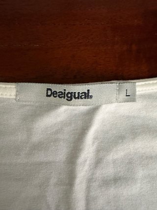 Camiseta Desigual Estampada Flores Azul Blanco