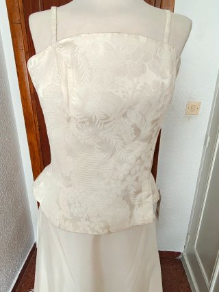 Conjunto Novia Vintage Satén Dos Piezas
