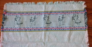 Toalha de Linho e Algodão Feita à Mão Vintage