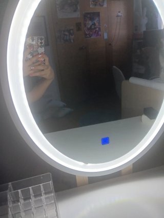 Tocador maquillaje + taburete gris