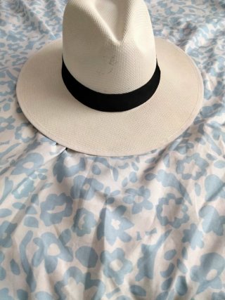 Sombrero Panamá Blanco Negro
