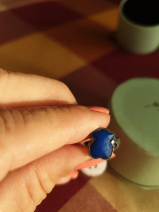 Anillo Plata Azul Oso