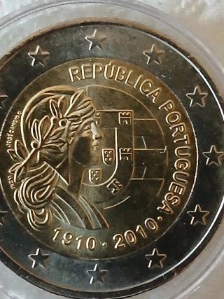 Moneda Portugal 2€ 1910-2010