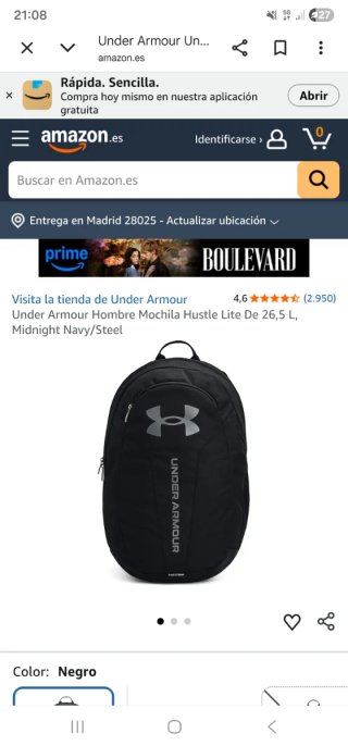 Mochila Under Armour Negra