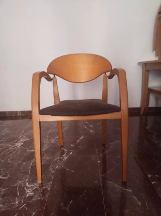 Mesa comedor extensible + 6 sillas cerezo