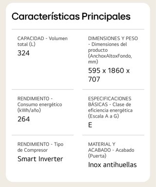 Congelador Vertical LG Inverter Linear 10 Años
