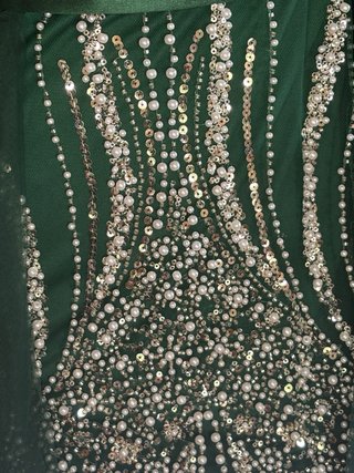 Abito da sera verde con argento