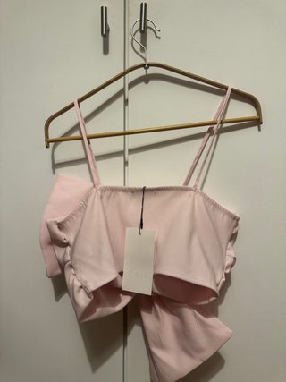 Top Zara Lazo Rosa Talla Única