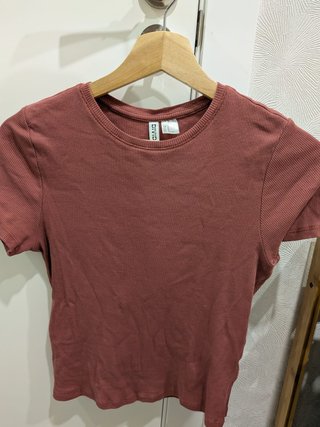 Camiseta rosa manga corta