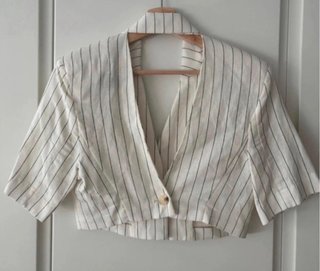 Blazer Corto Rayas Espalda Descubierta