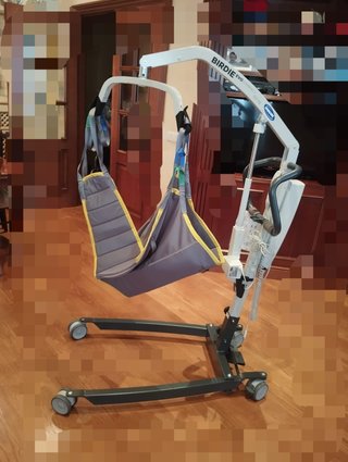 Grúa Invacare Birdie Evo Compact 150kg+Arnés Nueva