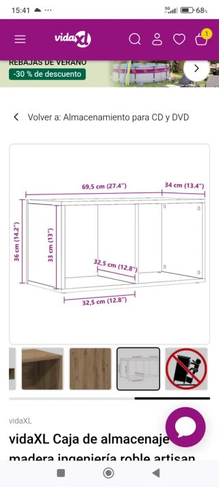 Mueble para vinilos de madera